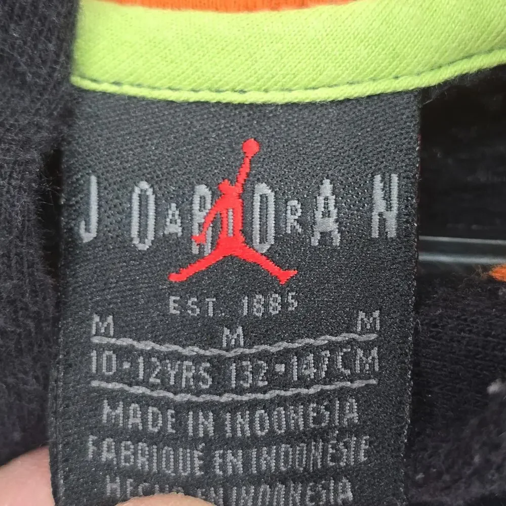 Nike Air Jordan Hoodie Girls Medium 10-12 Air Garden Pullover 45C021-023 Black